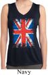 Ladies Shirt Union Jack Sleeveless Moisture Wicking Tee T-Shirt