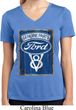 Ladies Shirt V8 Genuine Ford Parts Moisture Wicking V-neck Tee T-Shirt