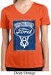 Ladies Shirt V8 Genuine Ford Parts Moisture Wicking V-neck Tee T-Shirt