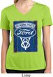 Ladies Shirt V8 Genuine Ford Parts Moisture Wicking V-neck Tee T-Shirt