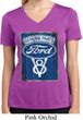Ladies Shirt V8 Genuine Ford Parts Moisture Wicking V-neck Tee T-Shirt