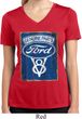 Ladies Shirt V8 Genuine Ford Parts Moisture Wicking V-neck Tee T-Shirt