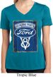Ladies Shirt V8 Genuine Ford Parts Moisture Wicking V-neck Tee T-Shirt