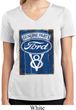 Ladies Shirt V8 Genuine Ford Parts Moisture Wicking V-neck Tee T-Shirt