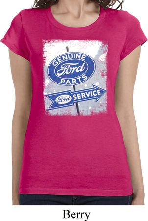 Ladies Shirt Vintage Sign Genuine Ford Parts Longer Length Tee T-Shirt