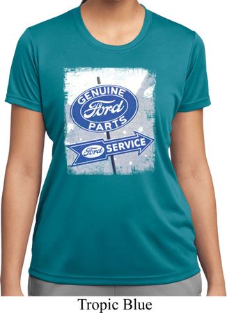 Ladies Shirt Vintage Sign Genuine Ford Parts Moisture Wicking Tee