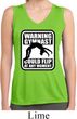 Ladies Shirt Warning Gymnast Sleeveless Moisture Wicking Tee T-Shirt