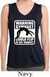 Ladies Shirt Warning Gymnast Sleeveless Moisture Wicking Tee T-Shirt