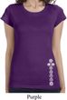Ladies Shirt White 7 Chakras Bottom Print Longer Length Tee T-Shirt