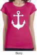 Ladies Shirt White Anchor Longer Length Tee T-Shirt