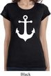 Ladies Shirt White Anchor Longer Length Tee T-Shirt
