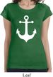 Ladies Shirt White Anchor Longer Length Tee T-Shirt