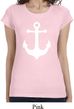 Ladies Shirt White Anchor Longer Length Tee T-Shirt