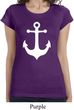Ladies Shirt White Anchor Longer Length Tee T-Shirt