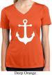 Ladies Shirt White Anchor Moisture Wicking V-neck Tee