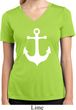 Ladies Shirt White Anchor Moisture Wicking V-neck Tee