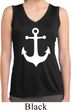 Ladies Shirt White Anchor Sleeveless Moisture Wicking Tee