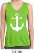 Ladies Shirt White Anchor Sleeveless Moisture Wicking Tee