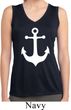 Ladies Shirt White Anchor Sleeveless Moisture Wicking Tee