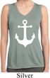 Ladies Shirt White Anchor Sleeveless Moisture Wicking Tee