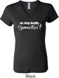 Ladies Shirt White Eat Sleep Breathe Gymnastics V-neck Tee T-Shirt