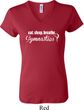 Ladies Shirt White Eat Sleep Breathe Gymnastics V-neck Tee T-Shirt