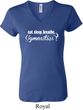Ladies Shirt White Eat Sleep Breathe Gymnastics V-neck Tee T-Shirt