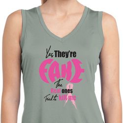 Ladies Shirt Yes, They're Fake Sleeveless Moisture Wicking Tee