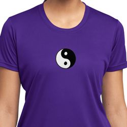 Ladies Shirt Yin Yang Patch Small Print Moisture Wicking Tee T-Shirt