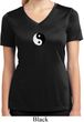 Ladies Shirt Yin Yang Patch Small Print Moisture Wicking V-neck Tee