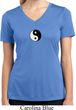 Ladies Shirt Yin Yang Patch Small Print Moisture Wicking V-neck Tee