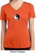 Ladies Shirt Yin Yang Patch Small Print Moisture Wicking V-neck Tee