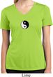 Ladies Shirt Yin Yang Patch Small Print Moisture Wicking V-neck Tee