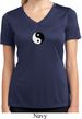 Ladies Shirt Yin Yang Patch Small Print Moisture Wicking V-neck Tee