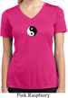 Ladies Shirt Yin Yang Patch Small Print Moisture Wicking V-neck Tee