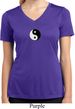 Ladies Shirt Yin Yang Patch Small Print Moisture Wicking V-neck Tee