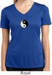 Ladies Shirt Yin Yang Patch Small Print Moisture Wicking V-neck Tee