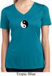 Ladies Shirt Yin Yang Patch Small Print Moisture Wicking V-neck Tee