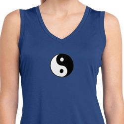 Ladies Shirt Yin Yang Patch Small Sleeveless Moisture Wicking Tee