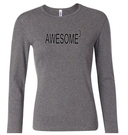 Ladies Shirts Awesome Cubed Long Sleeve Tee T-Shirt