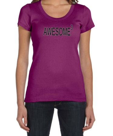 Ladies Shirts Awesome Cubed Scoop Neck Tee T-Shirt