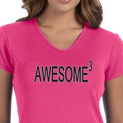 Ladies Shirts Awesome Cubed V-neck Tee T-Shirt Ladies Shirts Awesome Cubed V-neck Tee T-Shirt