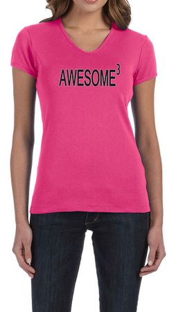 Ladies Shirts Awesome Cubed V-neck Tee T-Shirt