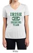 Ladies Shirts Irish Drinking Team Moisture Wicking V-neck Tee T-Shirt