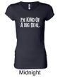 Ladies Shirts Kind of a Big Deal White Print Longer Length Tee T-Shirt
