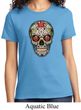 Ladies Skull Shirt Sugar Skull with Roses Tee T-Shirt