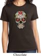Ladies Skull Shirt Sugar Skull with Roses Tee T-Shirt