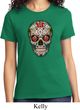 Ladies Skull Shirt Sugar Skull with Roses Tee T-Shirt