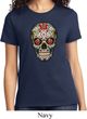 Ladies Skull Shirt Sugar Skull with Roses Tee T-Shirt
