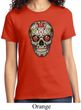 Ladies Skull Shirt Sugar Skull with Roses Tee T-Shirt